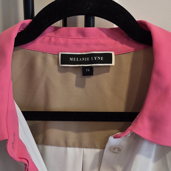 💙 Melanie Lynn - Flowy Dressy Button Up Blouse Top - Picture 2 of 2